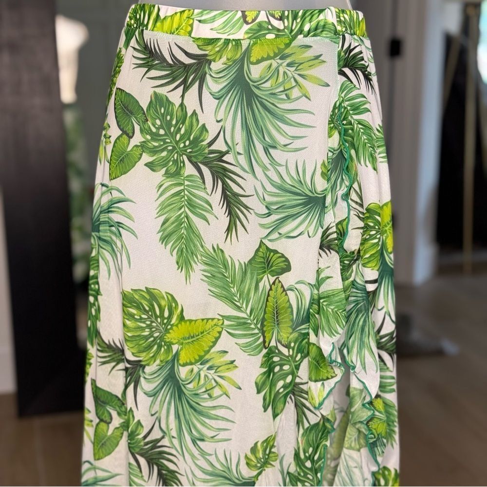 Tropical Ruffle Hem Cover Up, Size Large - Picture 6 of 13